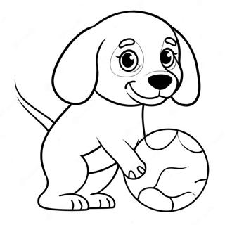 Beagle Puppy Playing With Ball Coloring Page 14026-11334