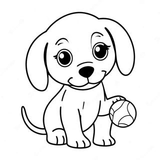 Beagle Puppy Playing With Ball Coloring Page 14026-11336