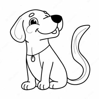 Happy Beagle With Wagging Tail Coloring Page 14027-11352