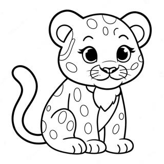 Playful Leopard Cub Coloring Page 1402-1165