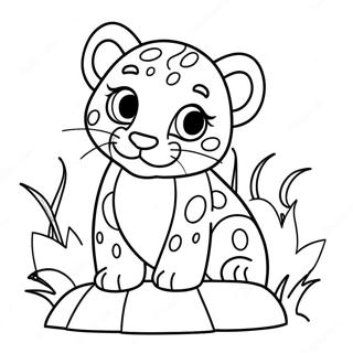 Playful Leopard Cub Coloring Page 1402-1166