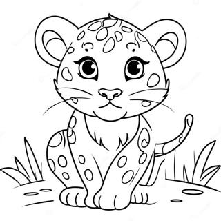 Playful Leopard Cub Coloring Page 1402-1167