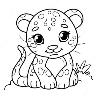 Playful Leopard Cub Coloring Page 1402-1168