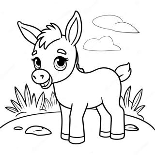 Cute Baby Donkey Coloring Page 14057-11361