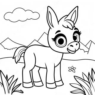 Cute Baby Donkey Coloring Page 14057-11364