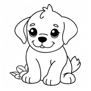 Easy Realistic Puppy Coloring Page 14076-11374