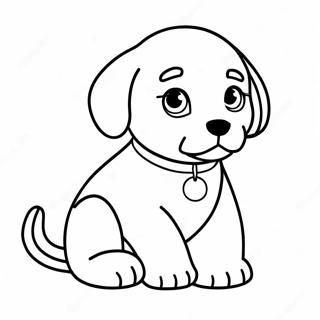 Easy Realistic Puppy Coloring Page 14076-11375