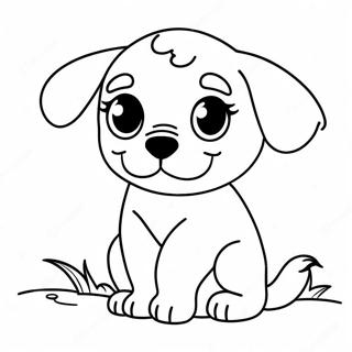 Easy Realistic Puppy Coloring Page 14076-11376