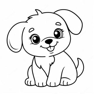 Cute Fluffy Puppy Coloring Page 14077-11381