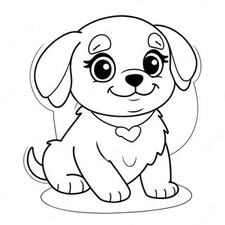 Cute Fluffy Puppy Coloring Page 14077-11382