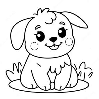 Cute Fluffy Puppy Coloring Page 14077-11383