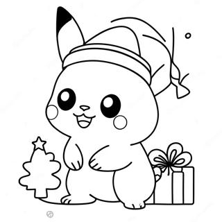 Christmas Pikachu Coloring Page 14086-11378