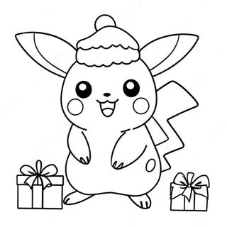 Christmas Pikachu Coloring Page 14086-11379