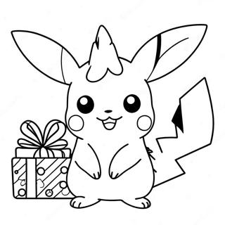 Christmas Pikachu Coloring Page 14086-11380