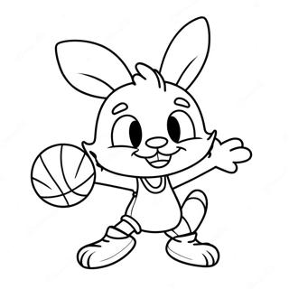 Cute Lola Bunny Playing Basketball Coloring Page 14147-11434