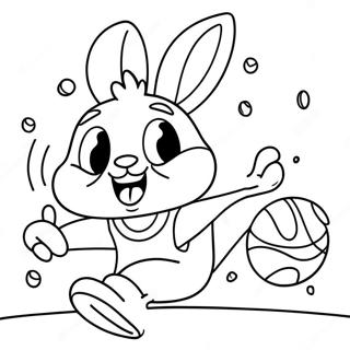 Cute Lola Bunny Playing Basketball Coloring Page 14147-11435