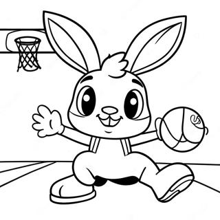 Cute Lola Bunny Playing Basketball Coloring Page 14147-11436