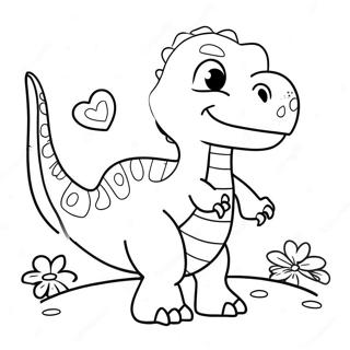 Dinosaur Valentine Coloring Page 14156-11442