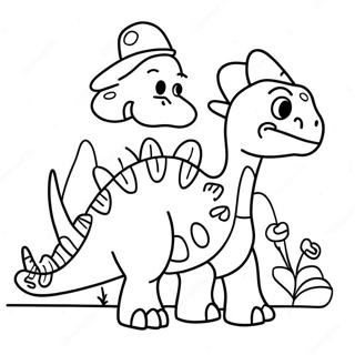 Dinosaur Valentine Coloring Page 14156-11444