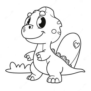 Cute Dinosaur With Heart Coloring Page 14157-11439