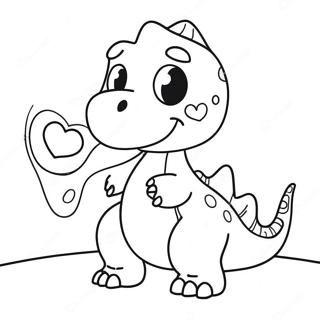 Cute Dinosaur With Heart Coloring Page 14157-11440