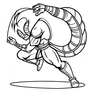 Scorpion Mortal Kombat Action Pose Coloring Page 14196-11470