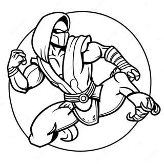 Scorpion Mortal Kombat Action Pose Coloring Page 14196-11472