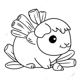 Cute Guinea Pig With Carrots Coloring Page 1422-1185