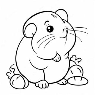 Cute Guinea Pig With Carrots Coloring Page 1422-1186