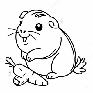 Cute Guinea Pig With Carrots Coloring Page 1422-1187