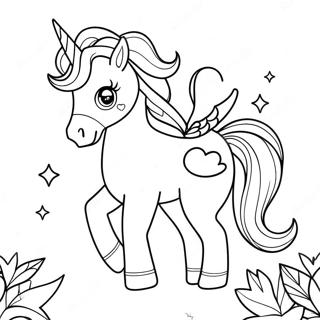 Adorable Cute Unicorn Coloring Page 14256-11528