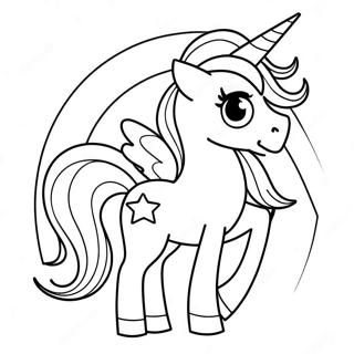 Sparkly Rainbow Unicorn Coloring Page 14257-11518