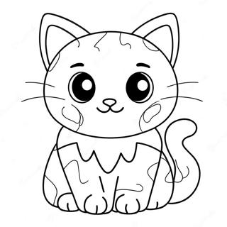 Adorable Kawaii Cat Coloring Page 14277-11538