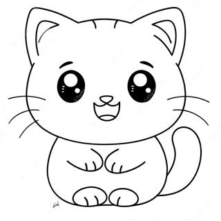 Adorable Kawaii Cat Coloring Page 14277-11539