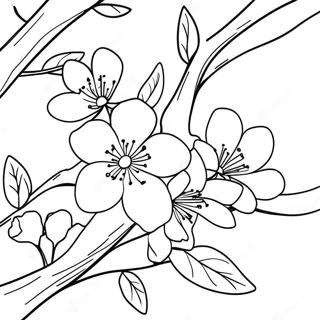 Sakura Blossom Coloring Page 14316-11563