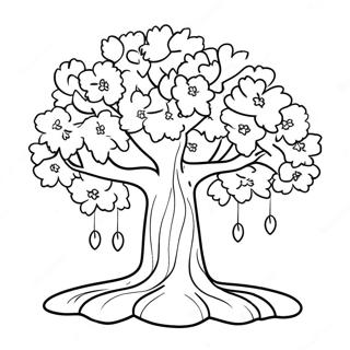 Cute Sakura Tree Coloring Page 14317-11565