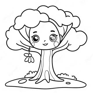 Cute Sakura Tree Coloring Page 14317-11567