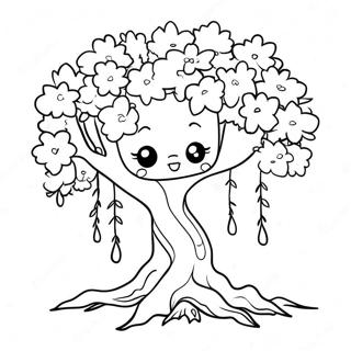 Cute Sakura Tree Coloring Page 14317-11568