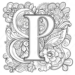 Elegant Letter Designs Coloring Page 14327-11580