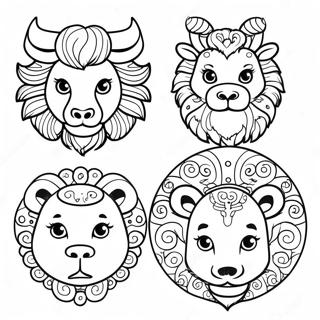 Chinese Zodiac Coloring Pages