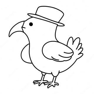 Silly Pigeon With A Hat Coloring Page 14390-11622