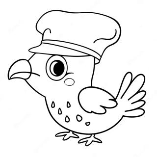 Silly Pigeon With A Hat Coloring Page 14390-11623