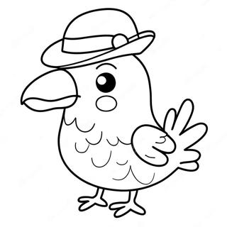 Silly Pigeon With A Hat Coloring Page 14390-11624