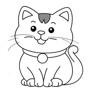 Cheerful Orange Cat Coloring Page 14400-11633