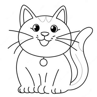 Cheerful Orange Cat Coloring Page 14400-11634