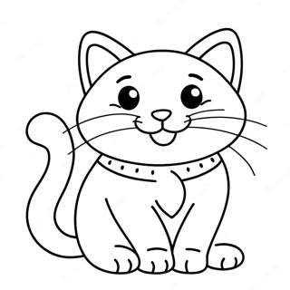 Cheerful Orange Cat Coloring Page 14400-11636