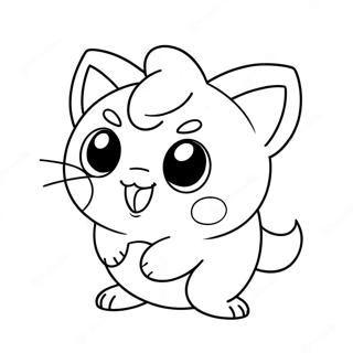 Cute Jigglypuff Singing Coloring Page 14420-11646