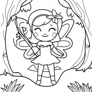 Magical Fairy In Enchanted Forest Coloring Page 14490-11705