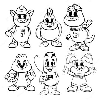 Colorful Nba Mascots Coloring Page 14500-11714