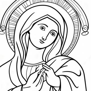 Beautiful Virgin Mary Coloring Page 14510-11721